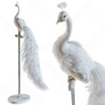 Luxury White Peacock Statue 3D Model_9950VR
