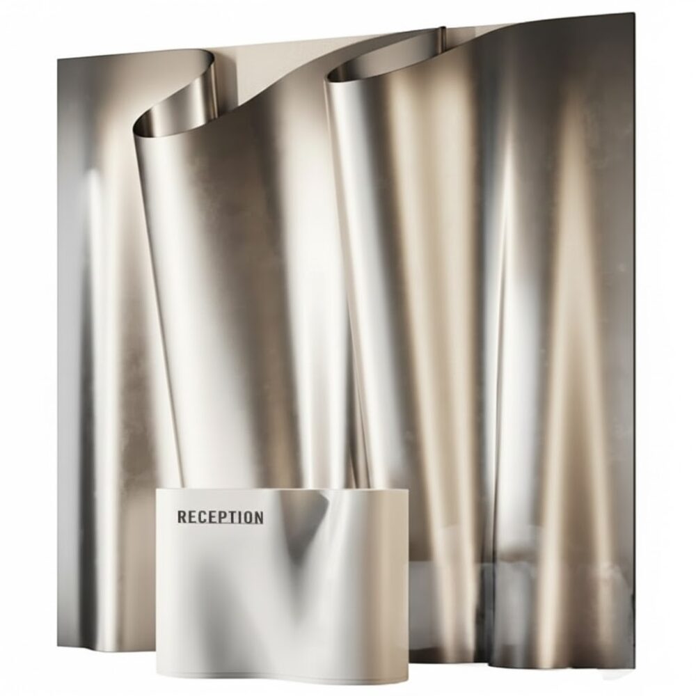 Metallic Reception Counter 3D Model – 3ds Max Corona Contemporary ...