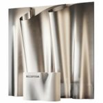 Metallic Reception Counter 3D Model – 3ds Max Corona  Contemporary Sculptural Backdrop_6886