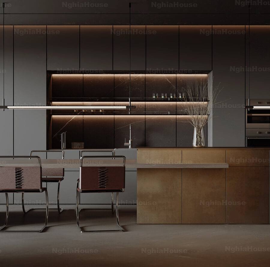 Minimalist Luxury Kitchen Design – Free 3D Model (V-Ray)_8637