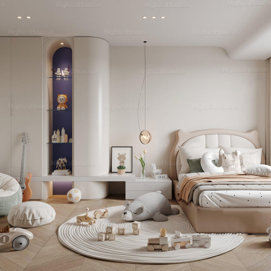 Modern Children's Bedroom 3ds Max Scene High-Quality Vray Assets_2557