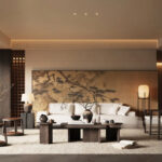 Modern Japanese Zen Living Room Render_0043