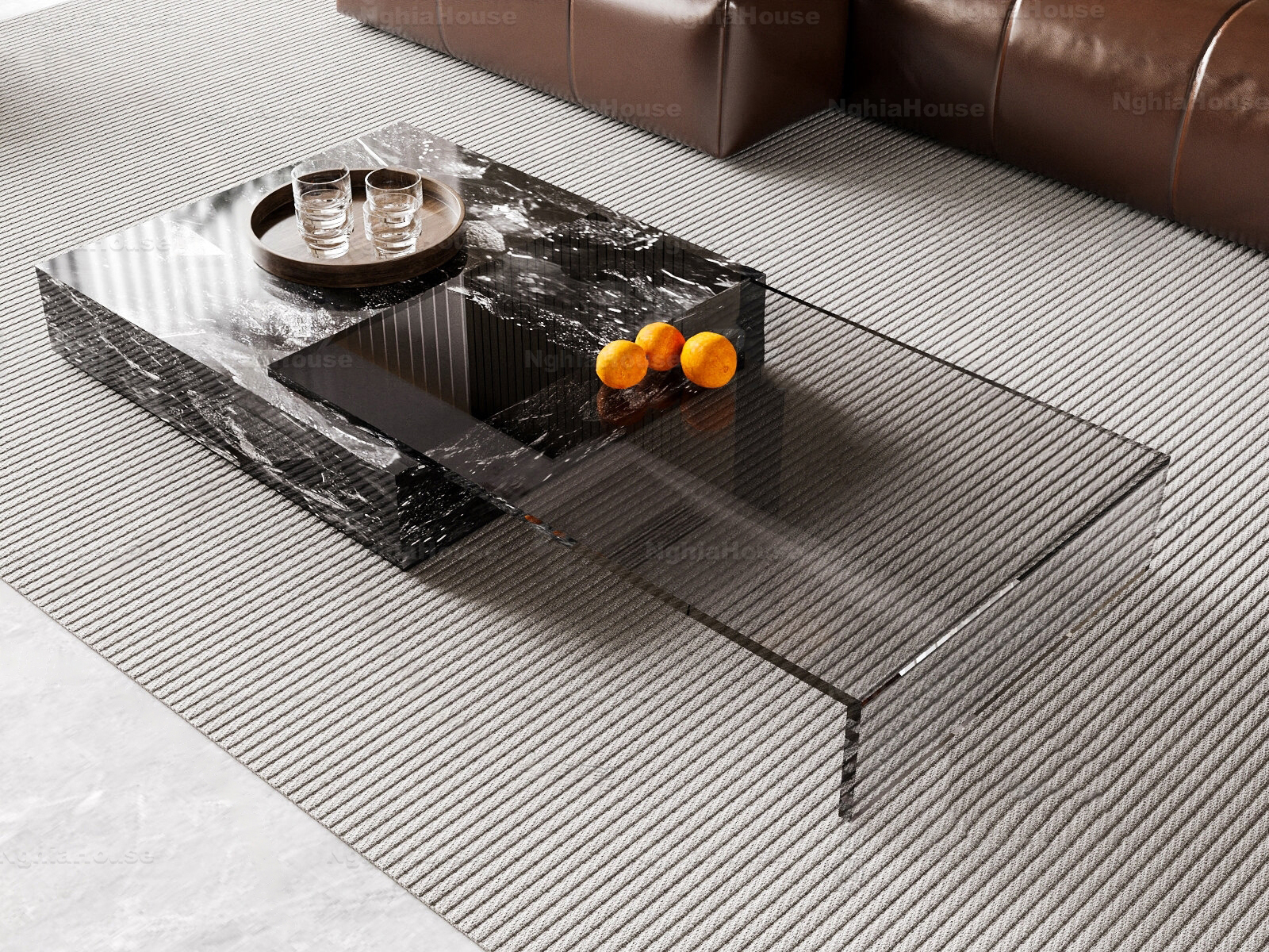 Modern Living Room Coffee Table 3ds Max Model – Marble Surface Corona ...