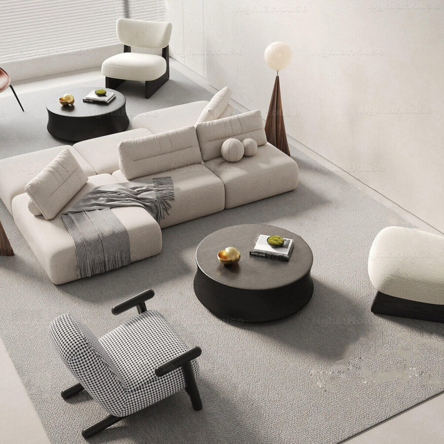 Modern Minimalist Living Room with Fireplace_2722