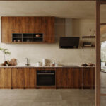 Modern Wooden Kitchen Free 3D Model for 3ds Max_6571CR