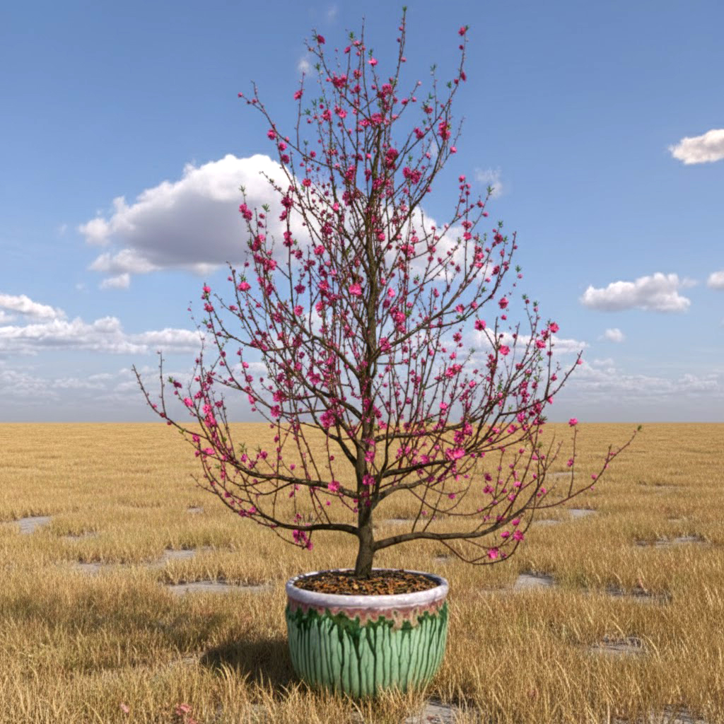 Peach Flower Tree 3D Model – 3ds Max High-Quality Holiday Render_9431