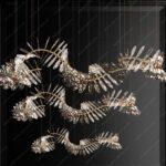Sculptural Crystal Chandelier 3D Model – 3ds Max V-Ray Decorative Pendant Light_7972