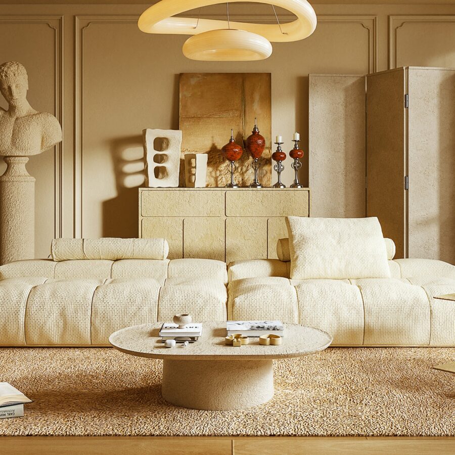 Wabi-Sabi Living Room 3D Model – Premium 3ds Max Interior Scene for Rendering & Visualization