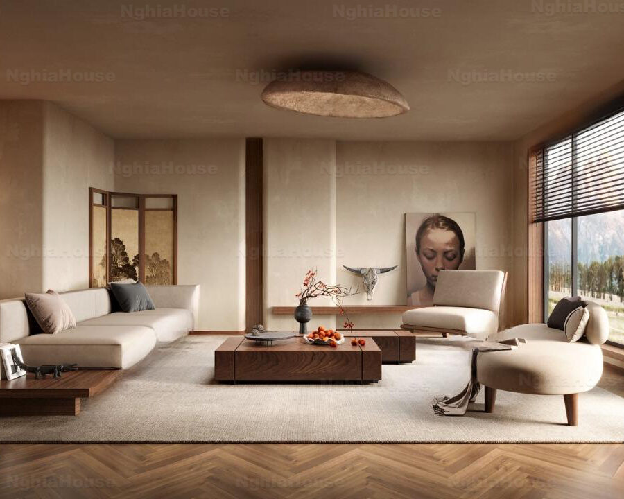 Wooden Living Room Interior 3D Model – 3ds Max Corona  Realistic Render Scene_4160