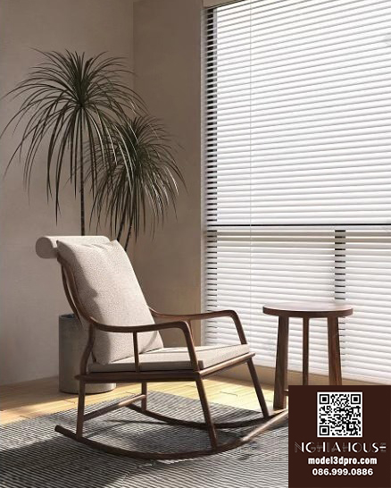 Wooden Relaxing Chair 3D Model_2635VR