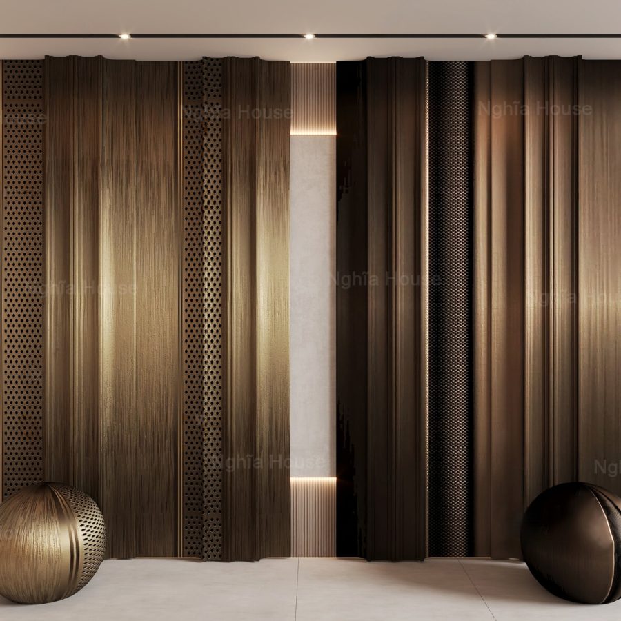 3D Model Luxury Metallic Decorative Wall Panels for Interior_9037