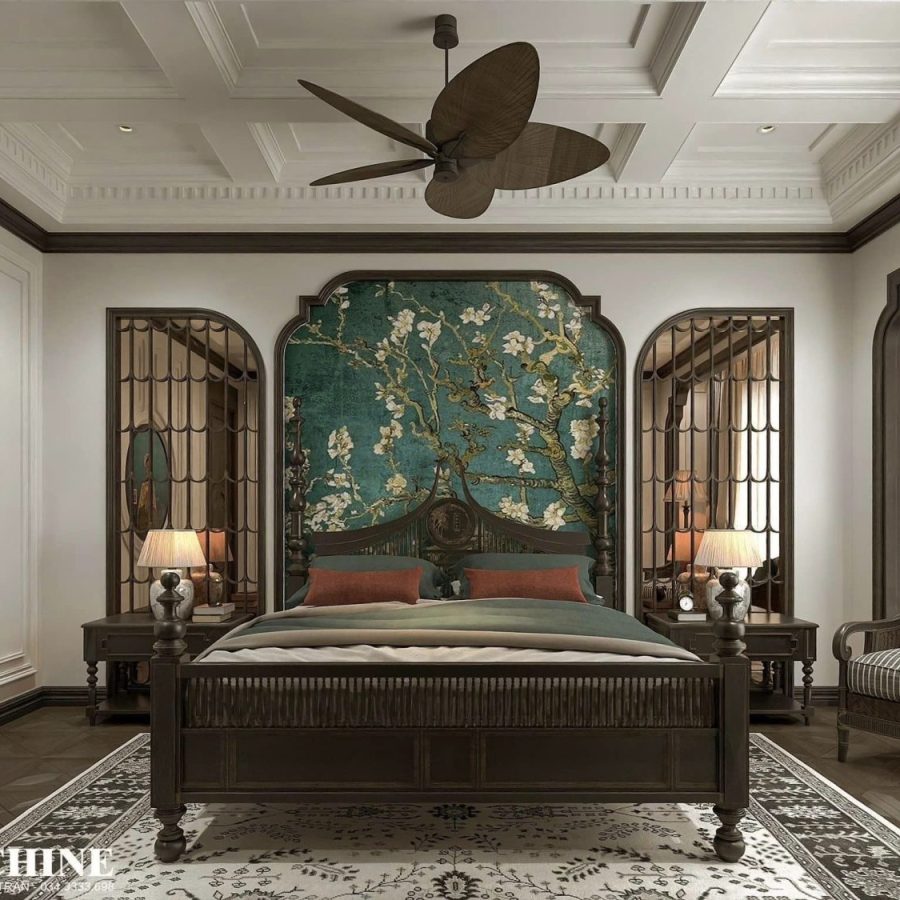 3Ds Max Indochine Master Bedroom Interior Model Download by Tran Cong Duan