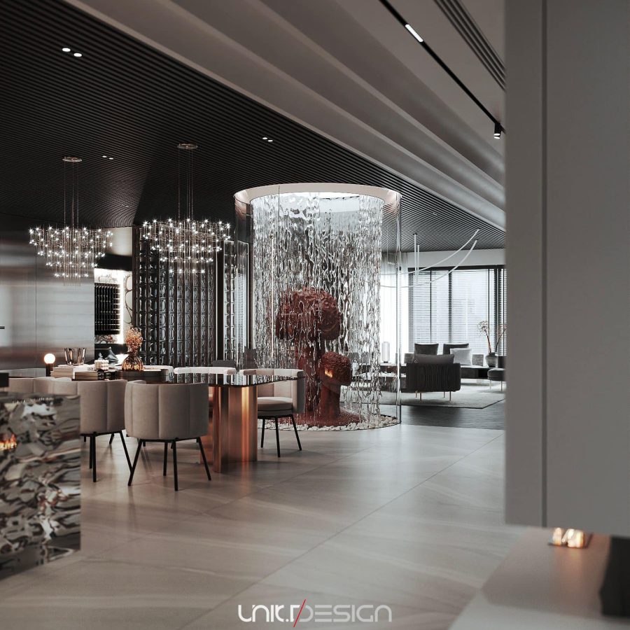 3Ds Max Living Room - Kitchen Interior Model Download By Dinh Van Nam