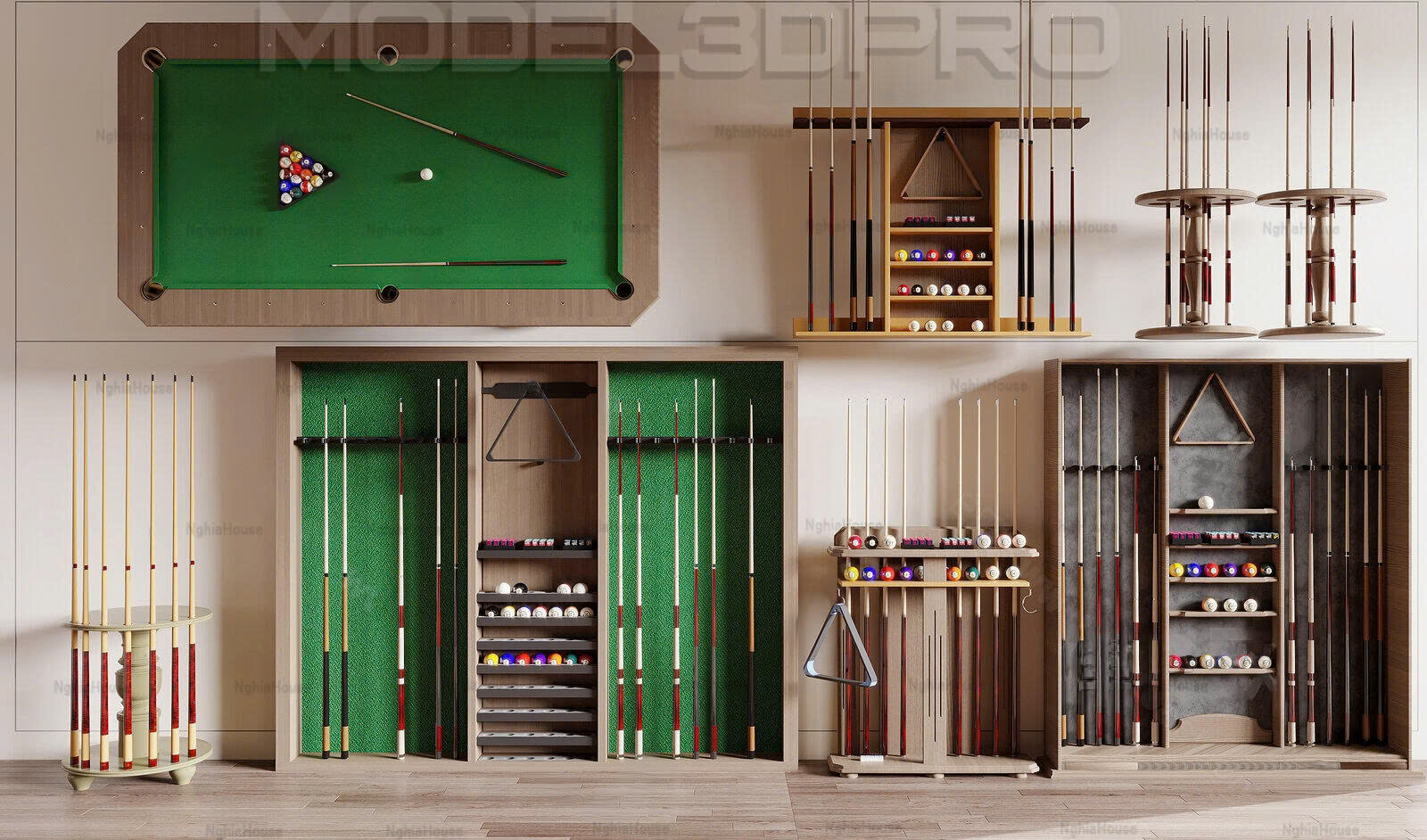Billiard Pool Table 3D Model – 3ds Max V-Ray & Corona Render - 3D ...