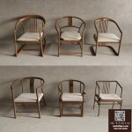Chinese Style Wooden Chair Set 3ds Max Model – V-Ray Render_4789