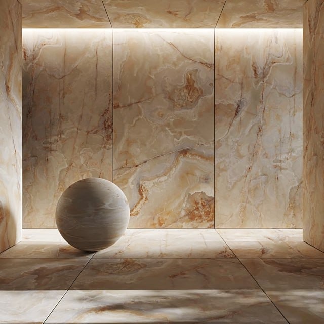Golden Marble Wall Texture with Lighting Effect_CR