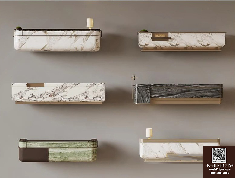 Modern Reception Desk 3ds Max Model