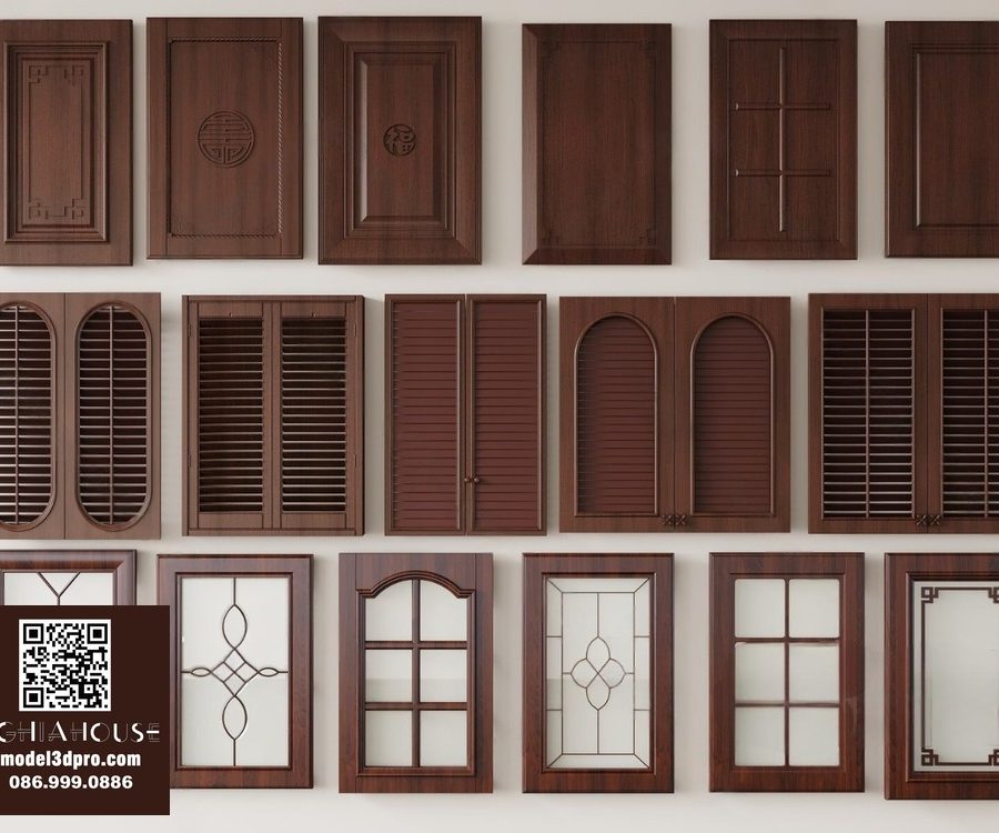 Indochine Wooden Door 3ds Max Model Collection_0507