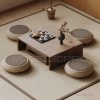 Japanese Wooden Tea Table and Chair Set 3D Model – 3ds Max V-Ray Render