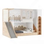 Kids Bedroom Bunk Bed Furniture – 3ds Max V-Ray 3D Model_3182