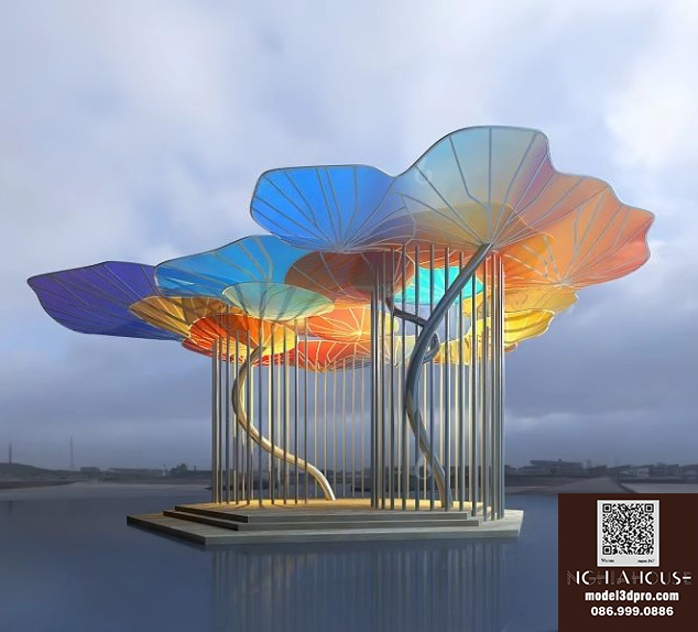 Modern Artistic Pavilion 3Ds Max File Vray Exterior Render High Quality_7419