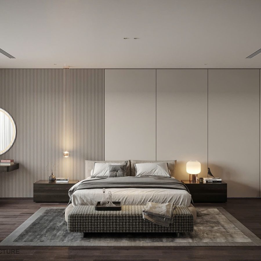 Modern Master Bedroom Interior 3D Scene [V-RayCorona] Render Ready
