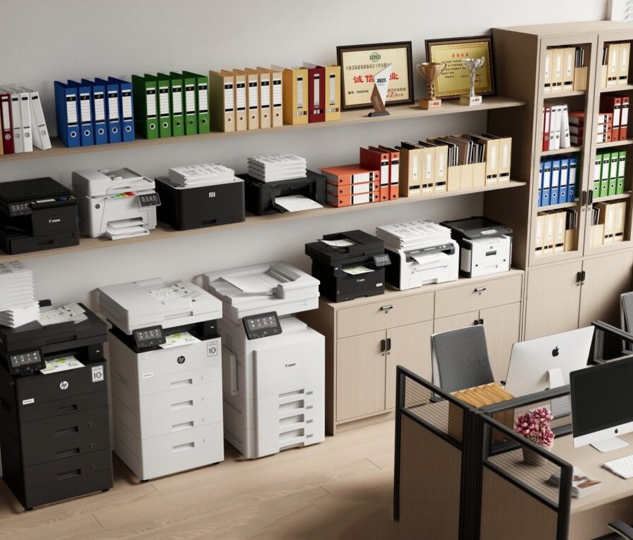 Modern Office Printer Room 3D Model Free 3ds Max V-Ray Scene_9448