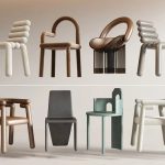 Modern Sculptural Chair Set 3D Models – High Quality V-Ray_3042