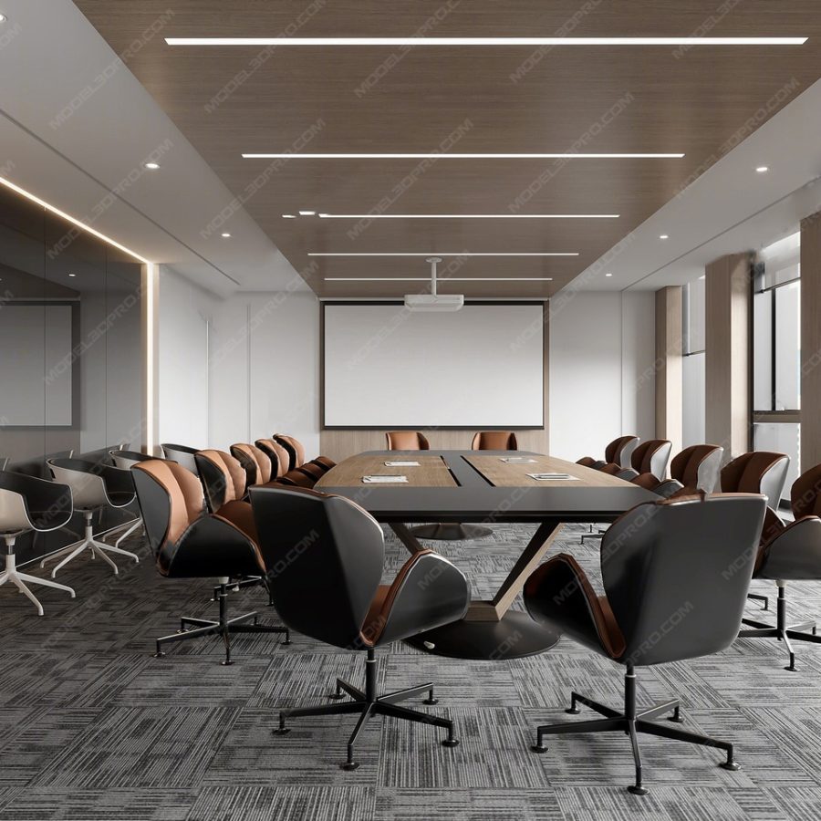 Office Boardroom Interior 3ds Max V-Ray Rendering Scene_2701