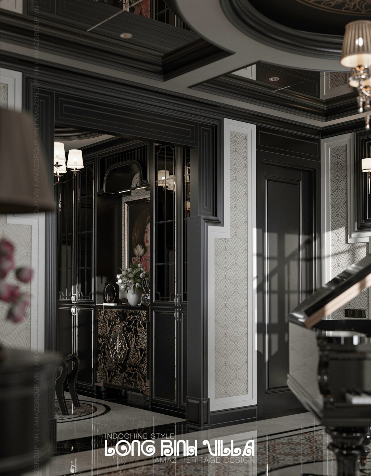 3D Indochine Living Room – Kitchen Interior Model Download by Tran Tien Viet - Ảnh 7