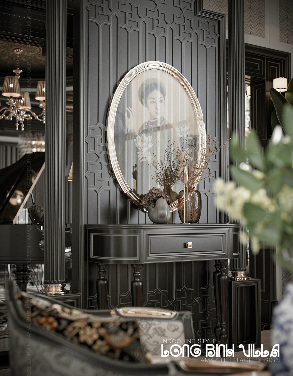 3D Indochine Living Room – Kitchen Interior Model Download by Tran Tien Viet - Ảnh 8