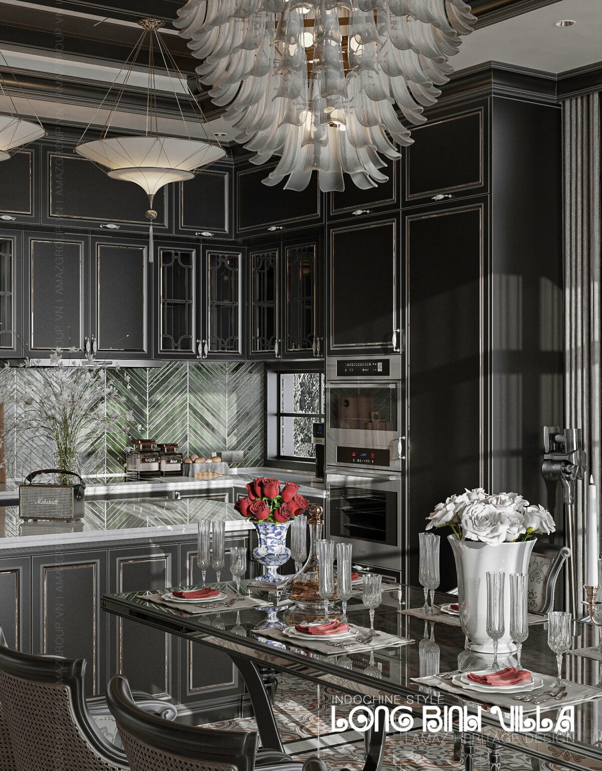 3D Indochine Living Room – Kitchen Interior Model Download by Tran Tien Viet - Ảnh 10