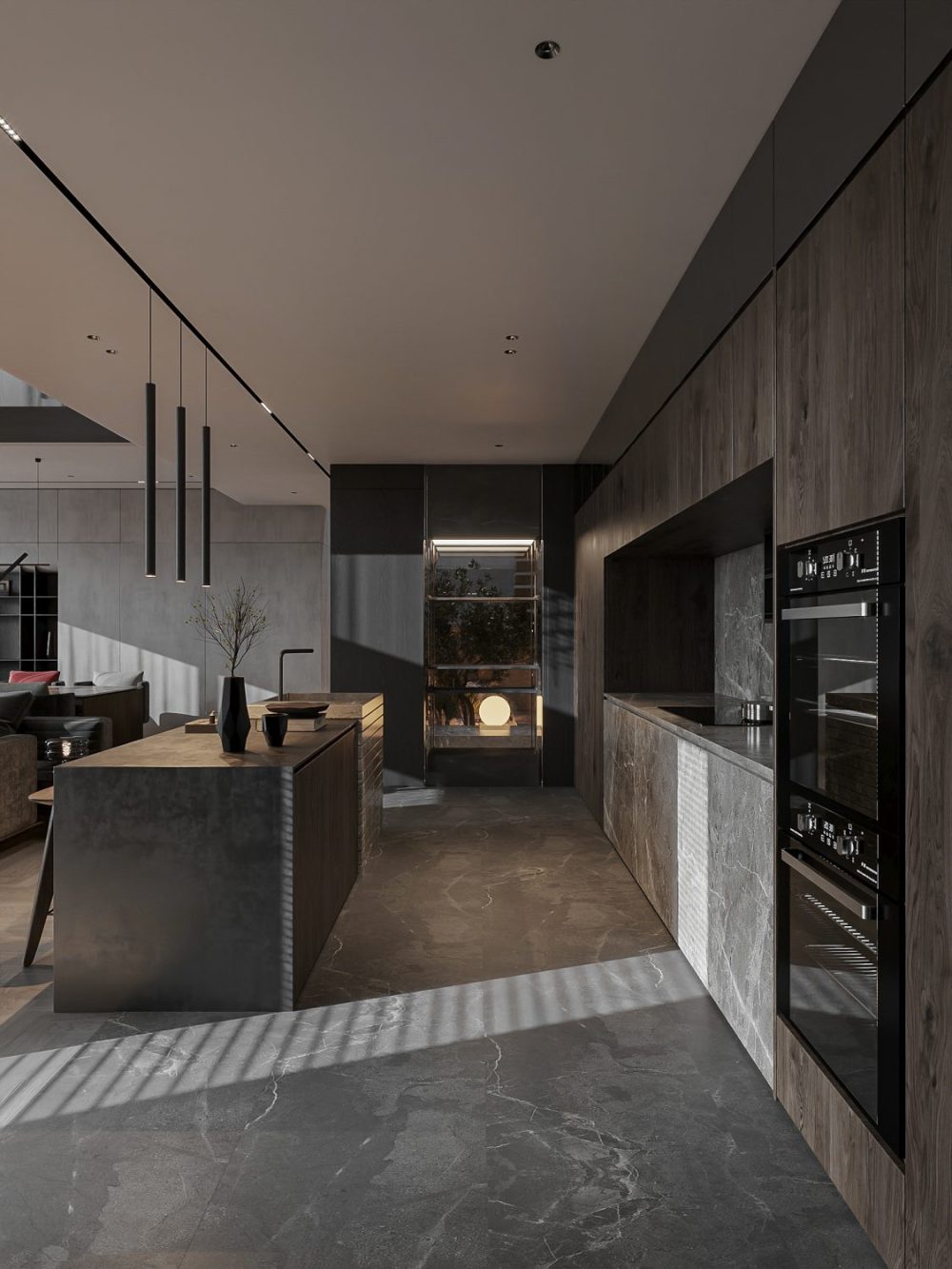3D Living Room – Kitchen Interior Model Download by Quoc Quyen - 3D ...