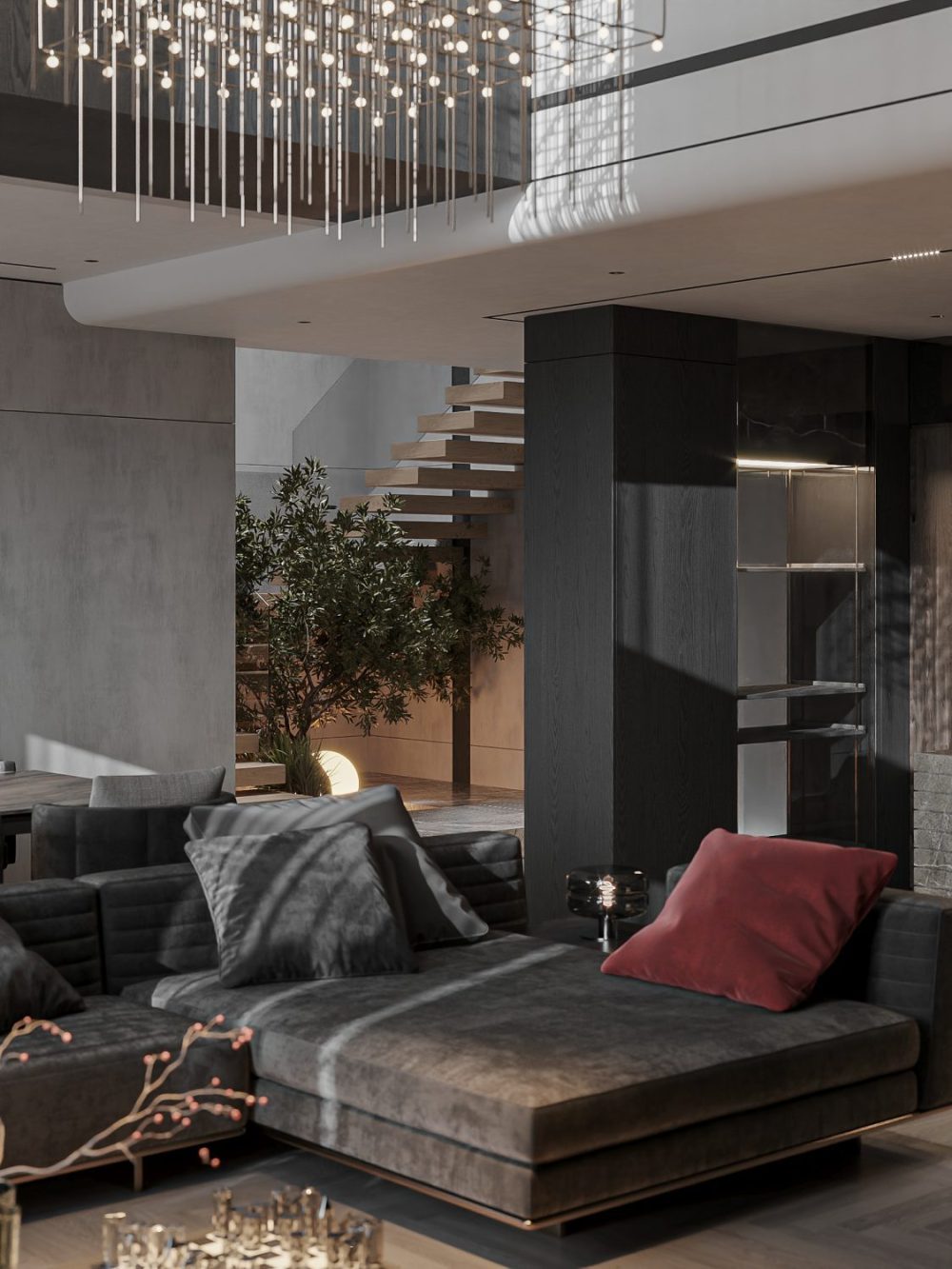 3D Living Room – Kitchen Interior Model Download by Quoc Quyen - 3D ...