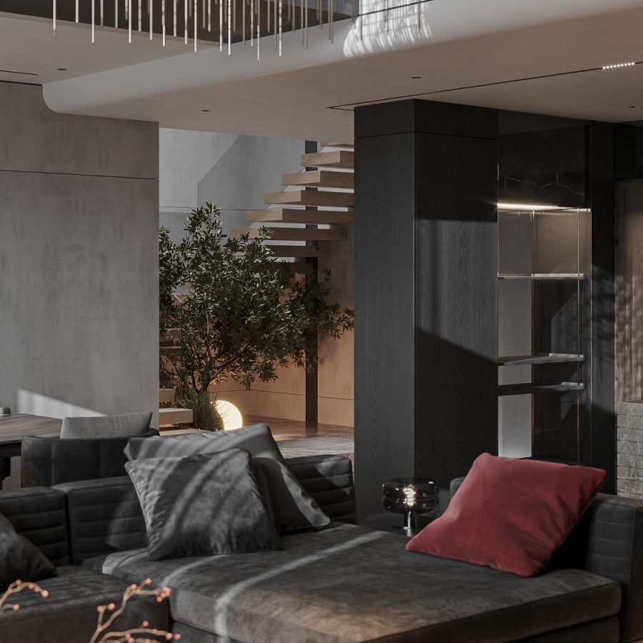 3D Living Room – Kitchen Interior Model Download by Quoc Quyen - 3D ...