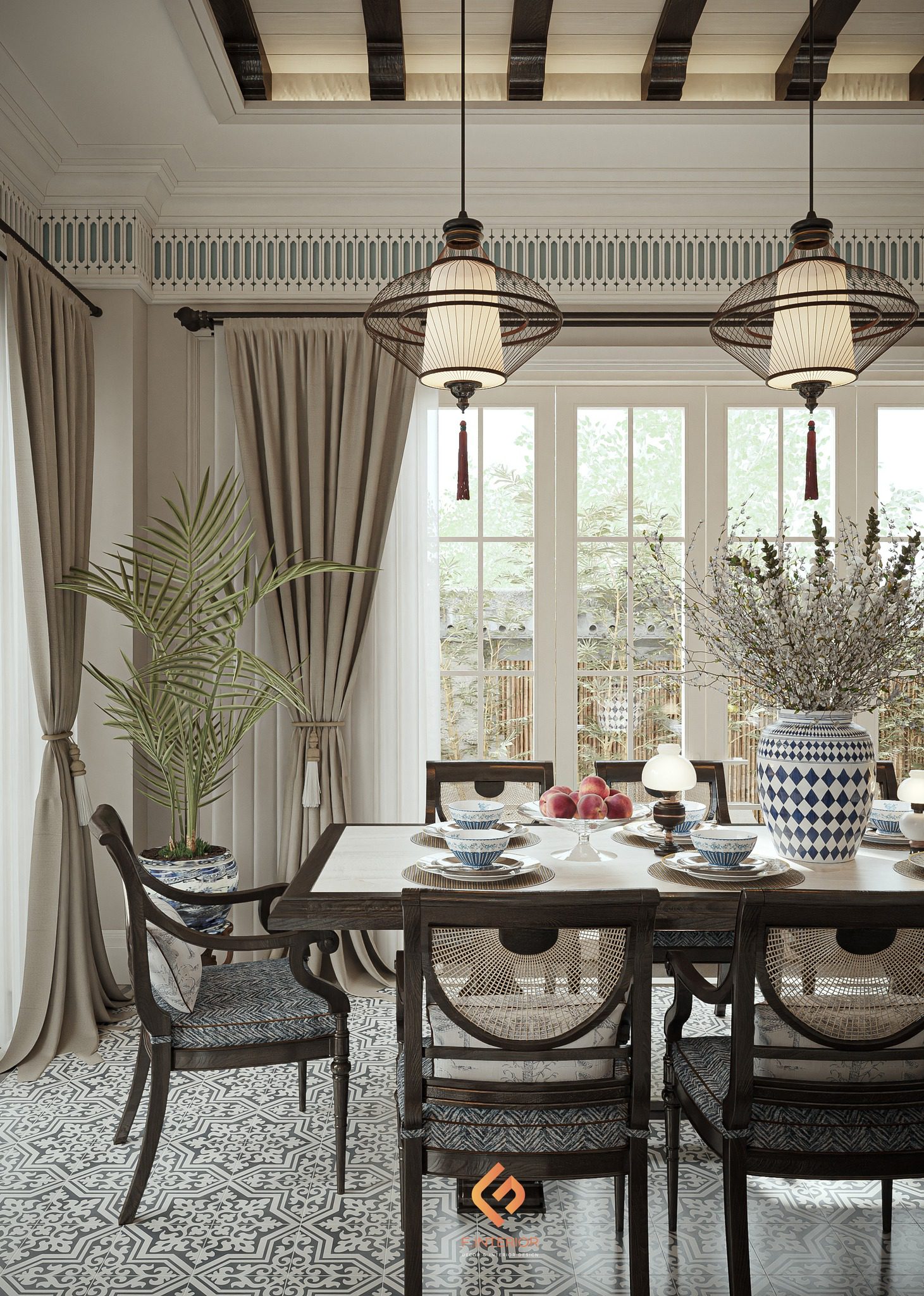 3Ds Max Indochine Villa Interior Model Download by Nguyen Duc Nam - Ảnh 13