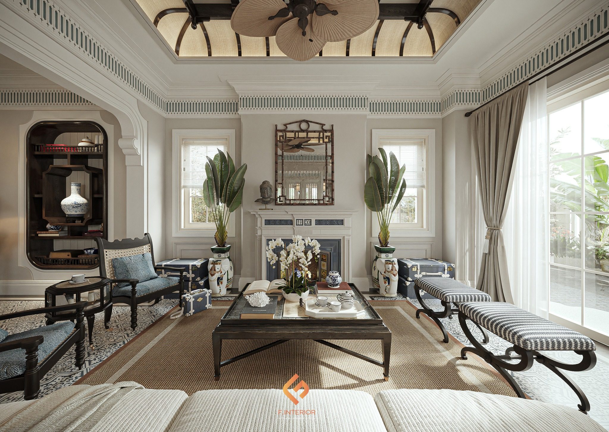 3Ds Max Indochine Villa Interior Model Download by Nguyen Duc Nam - Ảnh 3