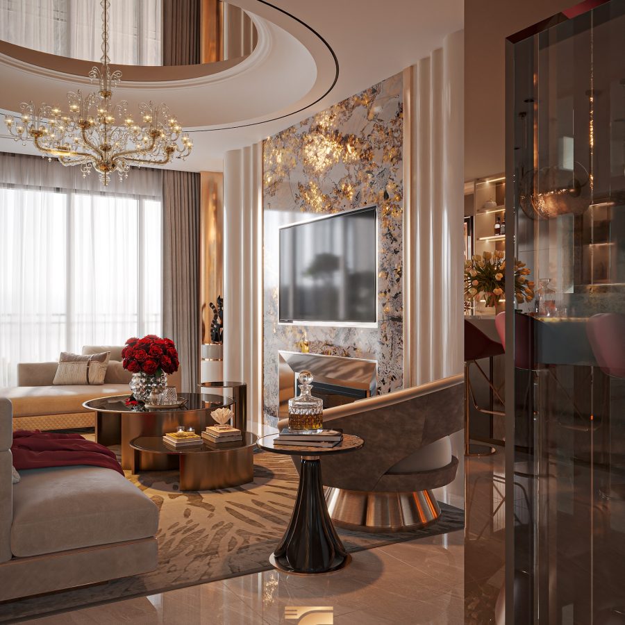 3Ds Max Living Room – Kitchen Interior Model Download By Nguyen Phu Thinh