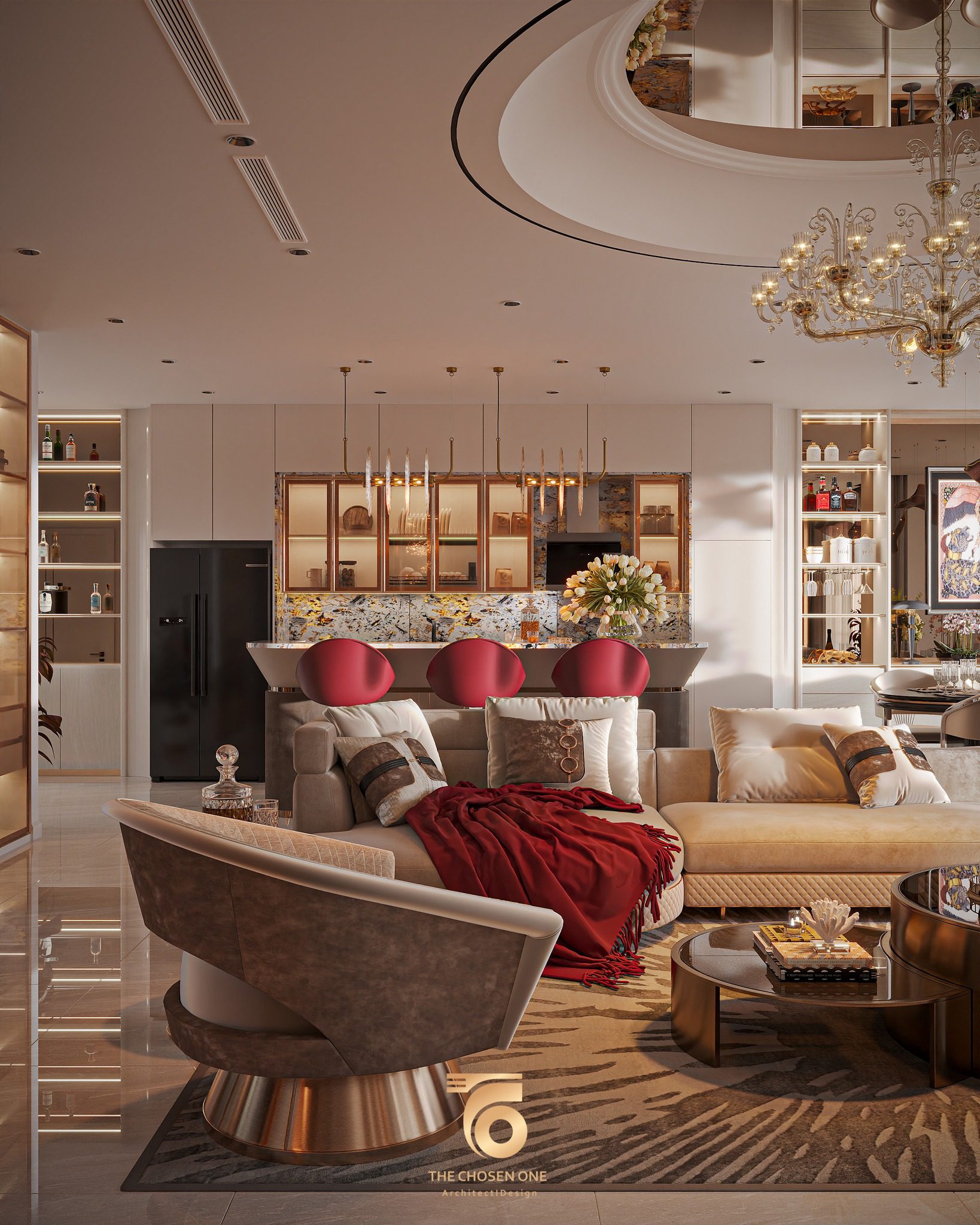 3Ds Max Living Room – Kitchen Interior Model Download By Nguyen Phu Thinh 9531 - Ảnh 3