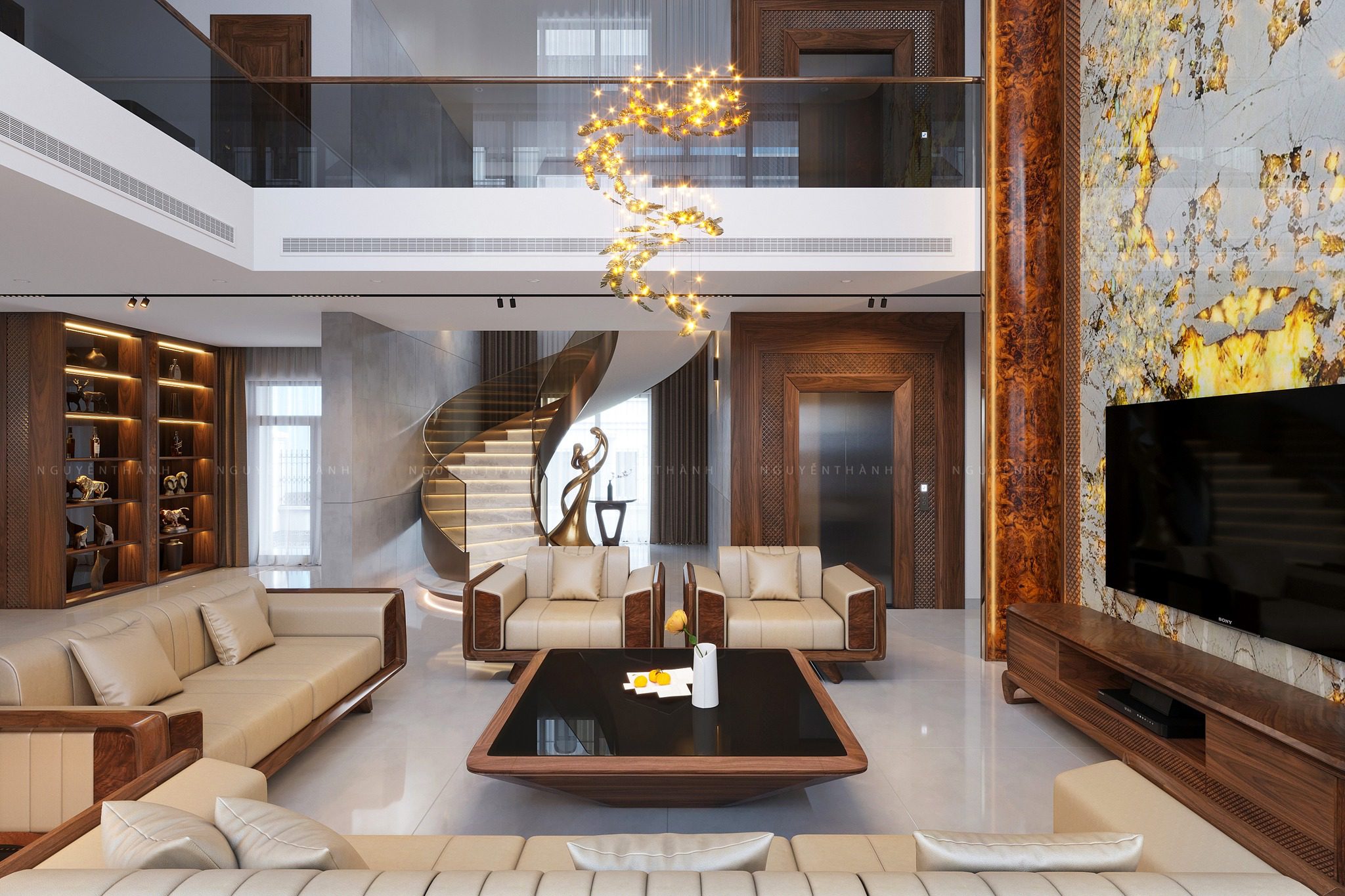 3Ds Max Living Room – Kitchen Interior Model Download By Nguyen Thanh 9524 - Ảnh 2