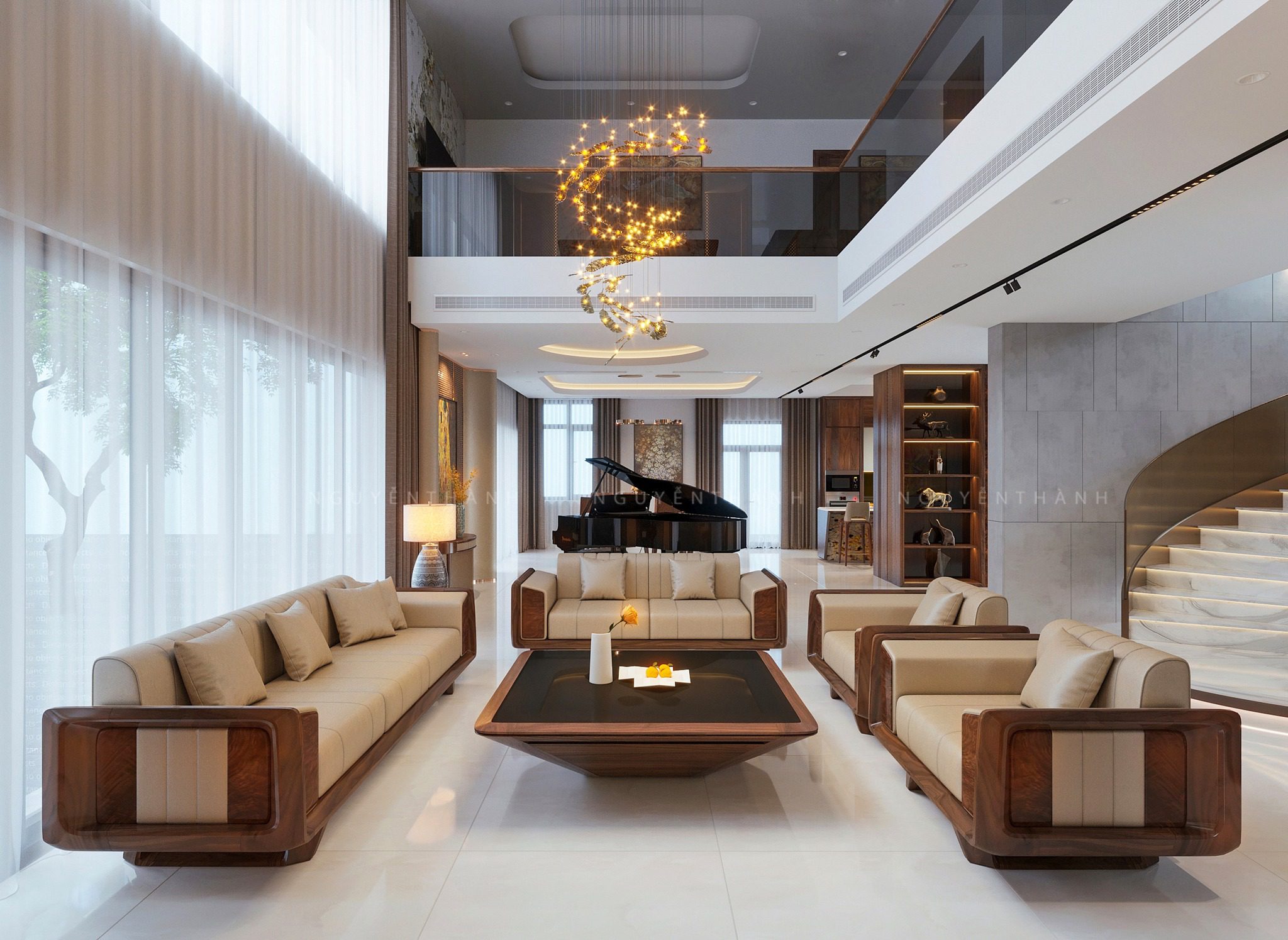 3Ds Max Living Room – Kitchen Interior Model Download By Nguyen Thanh 9524 - Ảnh 4