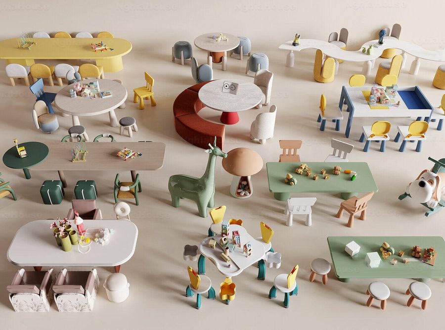 Children Furniture 3D Models Pack – 30 Assets | 3ds Max
