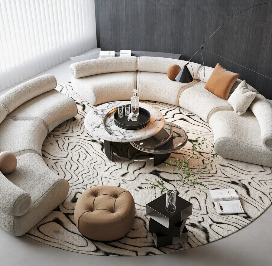 Free Modern Living Room Sofa Set 3D Models – 3ds Max Interior 9530