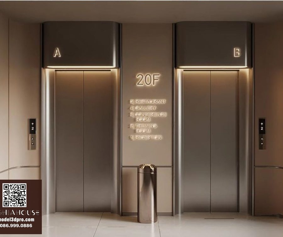 Elevator Lobby Interior 3D Models Collection – Apartment & Condo | 3ds Max