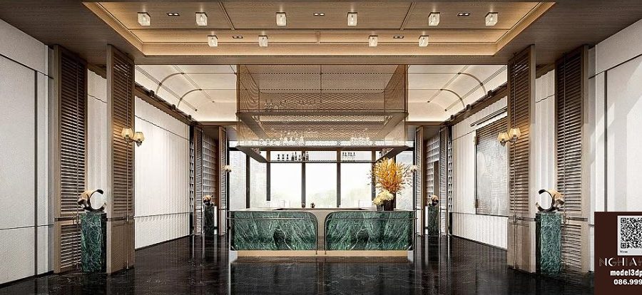 Luxury Hotel Lobby Reception Desk – Set 30 3ds Max Interior Models