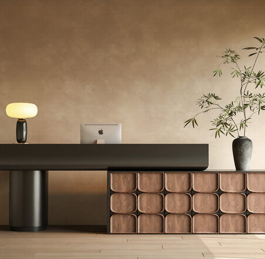 Modern Minimalist Desk and Wooden Cabinet 3Ds Max Model Corona Render Interior Scene_0957