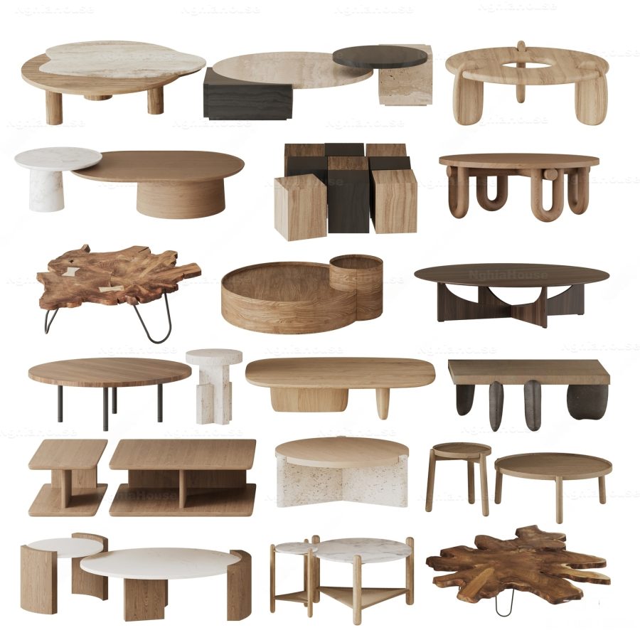Modern Table Furniture 3D Models – Set of 30 Tables for Interior 3ds Max