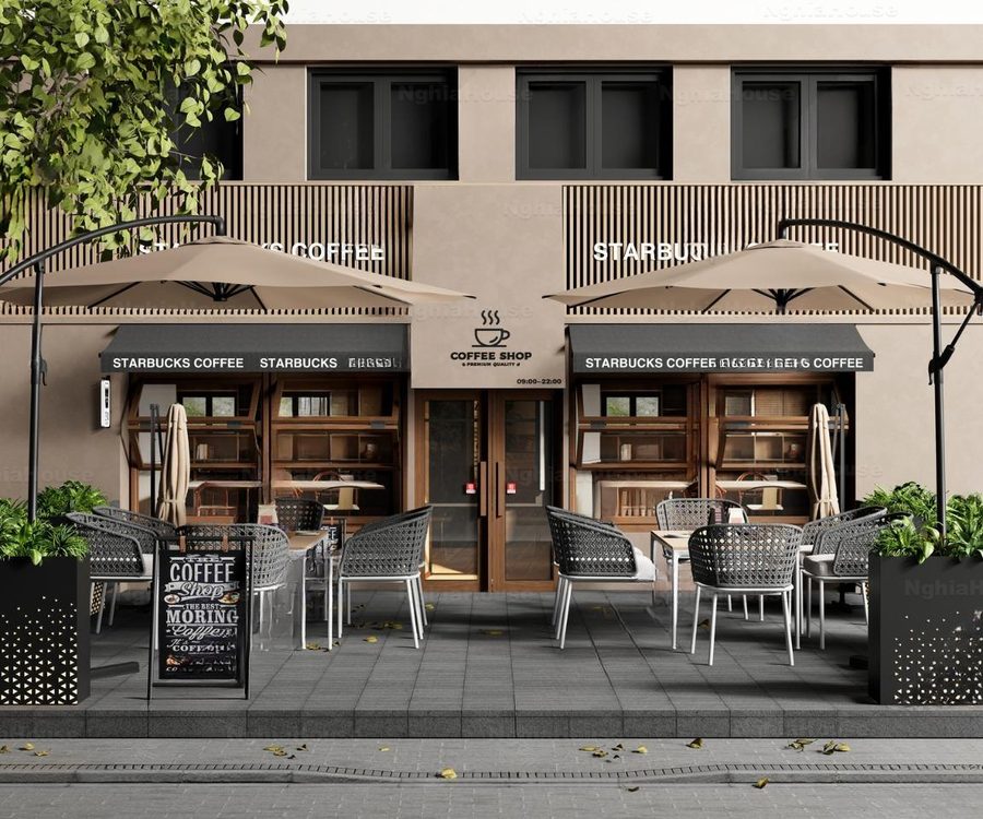 Retail Shop & Cafe Exterior Facade 3D Model Pack – 30 Models | 3ds Max