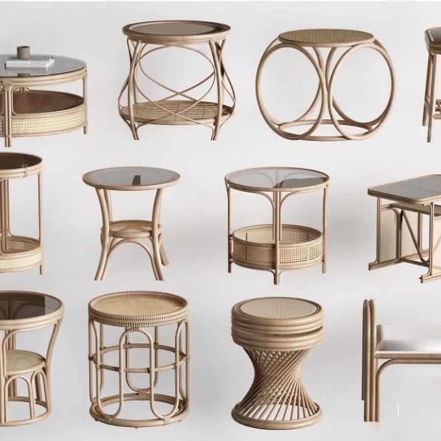 Set 30 Model 3dsmax Rattan Bamboo Furniture Models – Interior Decor Collection