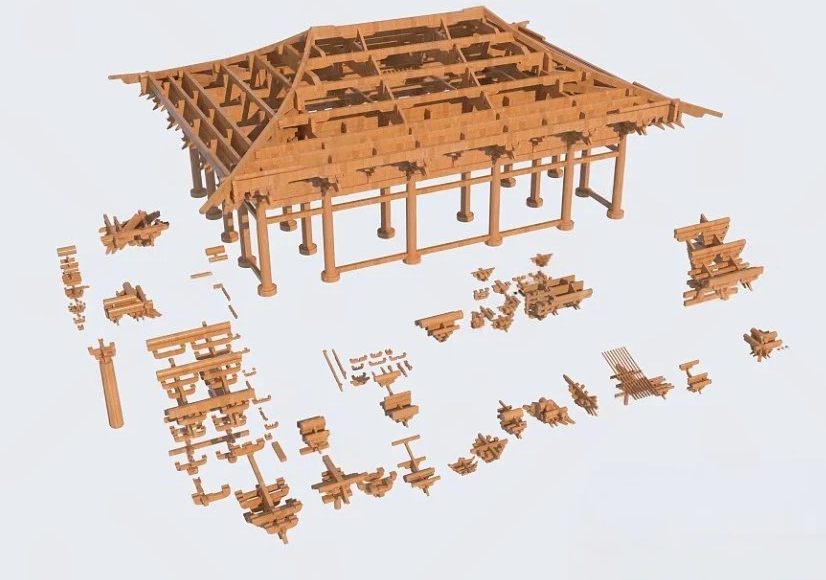 Set 30 Traditional Wooden Joinery & Bracket 3D Models – Asian Architecture 3ds Max